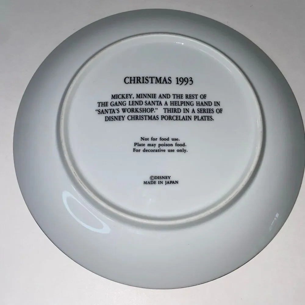 Disney Santa's Workshop Christmas Plate 1993 (Disney Christmas Collectibles)